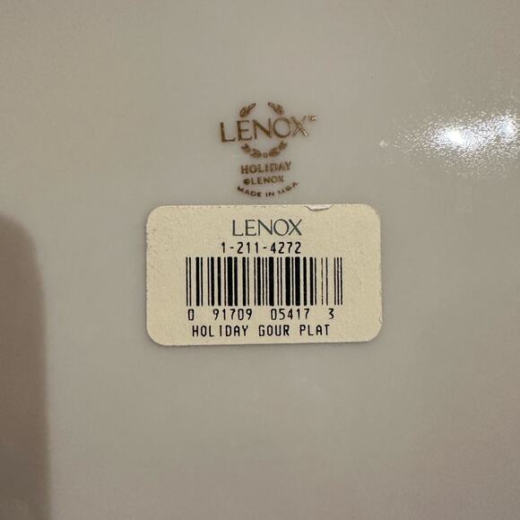 Lenox Holiday Christmas Gourmet Platter with Holly Berry Pattern - Picture 3 of 4